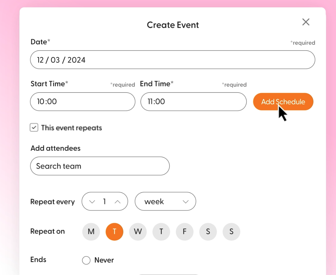 Schedule Recurring Events in Thirst