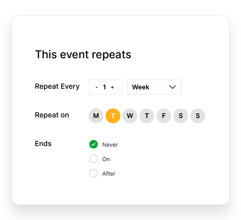 Events Management - Recurring Events