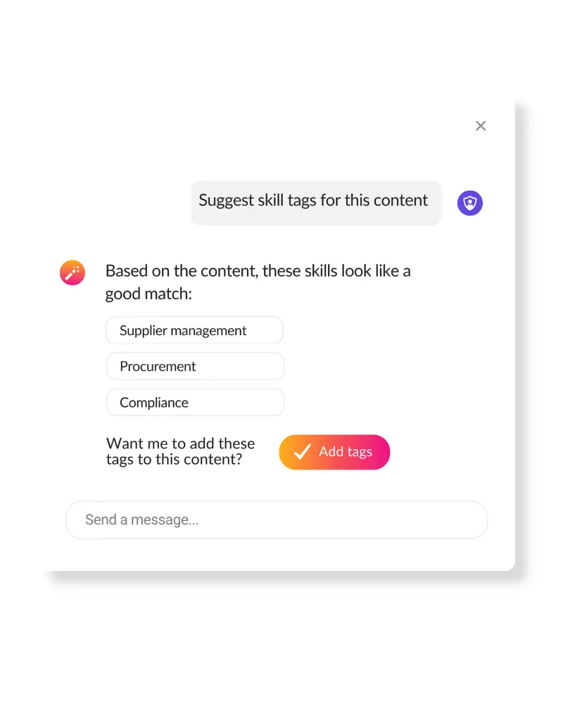 Suggested skill tags — supplier management, procurement, compliance